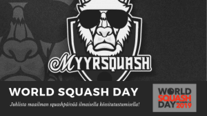 Read more about the article Kansainvälisenä Squashpäivänä mahdollisuus lähteä mukaan kokeilemaan squashia – MyyrSquash maailman pohjoisin seura kampanjassa!